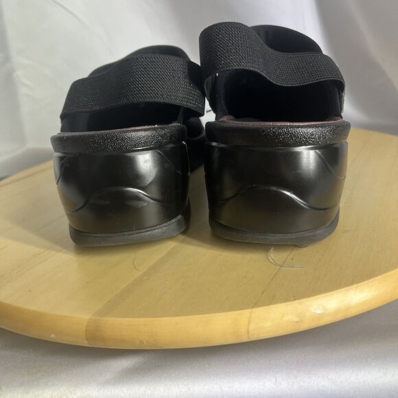 Bzees Shoes Womens 9M Kitty Slingback Clogs Black Round Toe Comfort Wedge - Picture 6 of 13